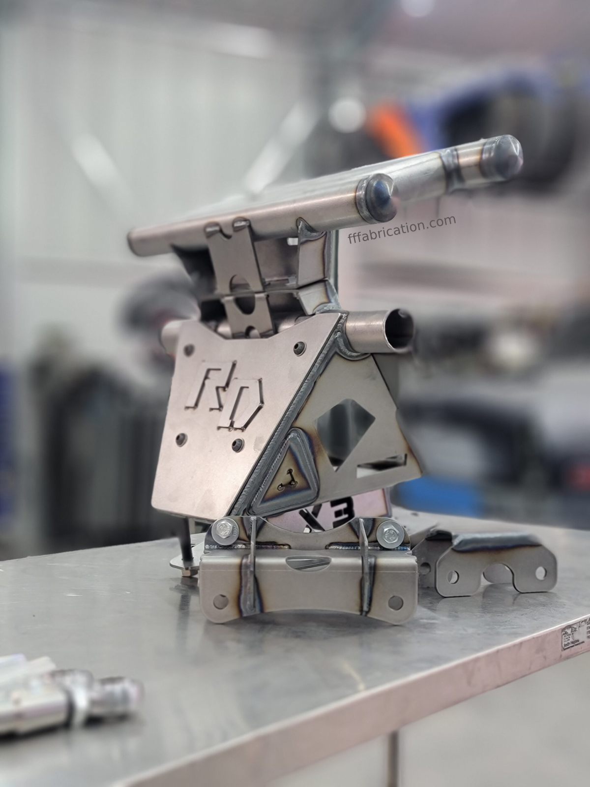 Metalworking tool on a table with a blurred background